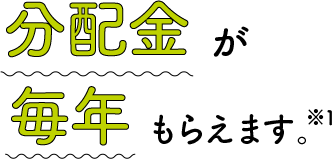 分配金が毎年もらえます。※1